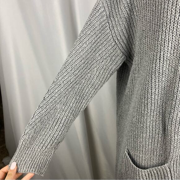 Iris Gray Knit Open Front Cardigan Sweater 3/4 Sleeve w Pockets Cozy Plus Sz 2XL - Picture 6 of 11